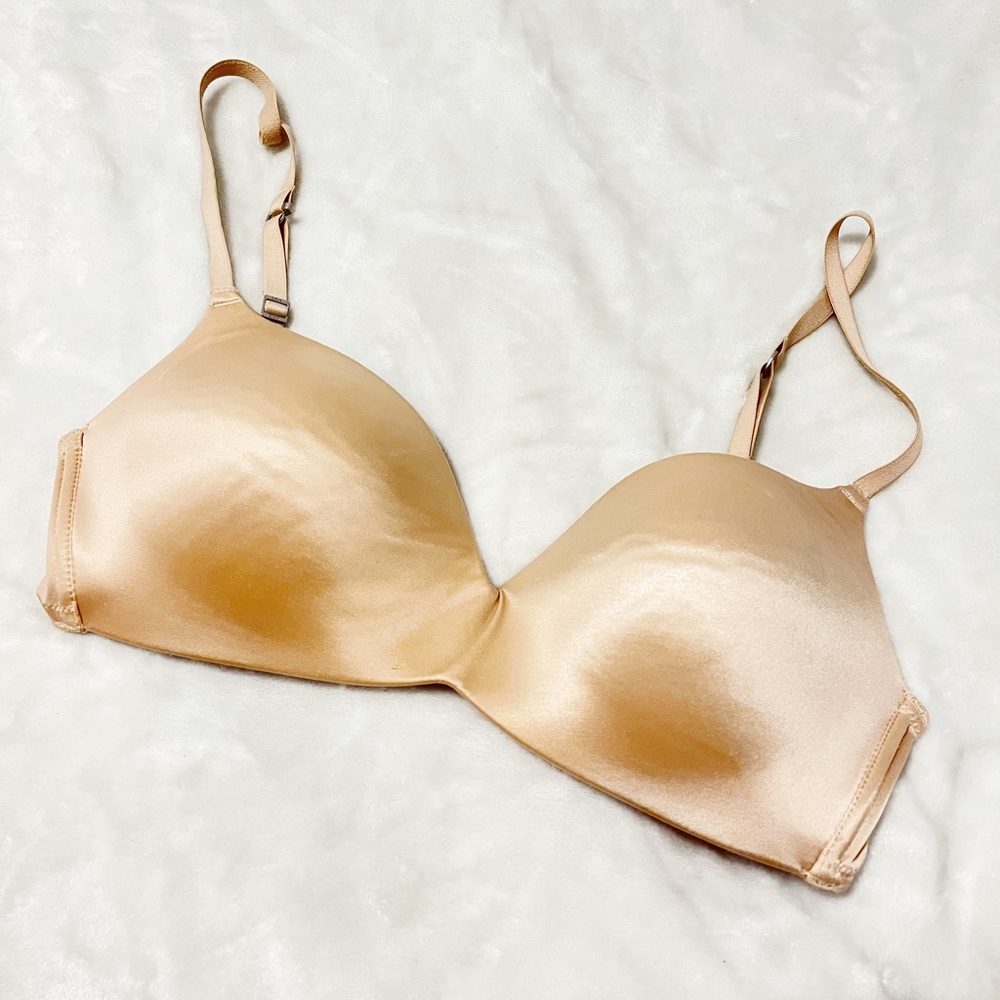PINK VS Champagne V neck push up bra
